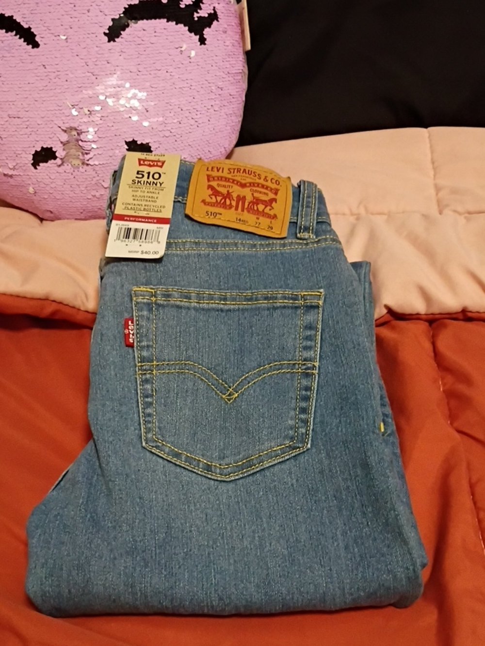 Boy's Levi's 510 Skinny Jeans in Light Blue Denim